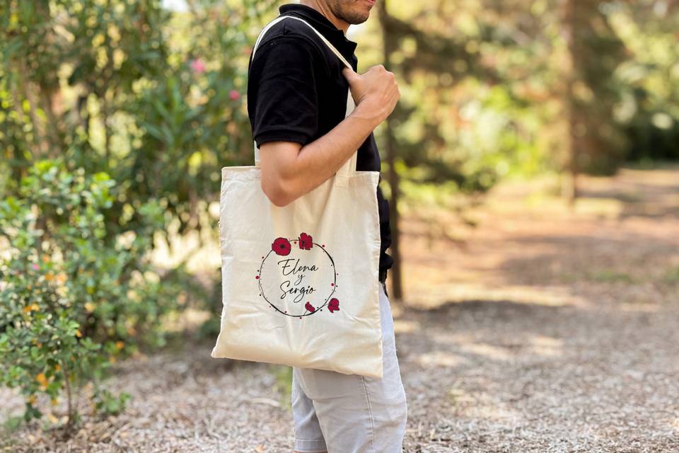 Bolsa de algodón estampada