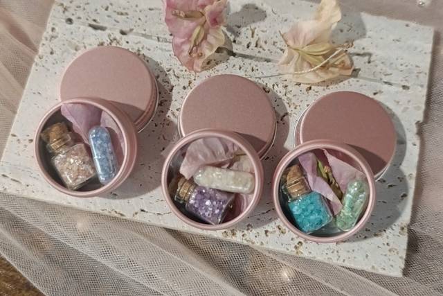 Cajitas metálicas + glitter