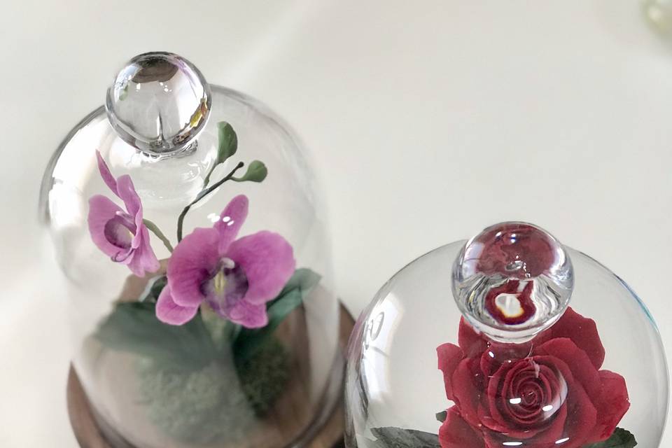 Cúpulas de flores porcelana
