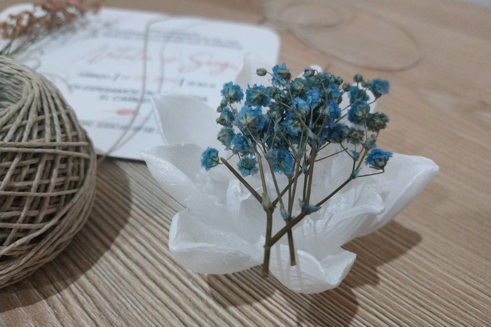 Flor para invitación azul