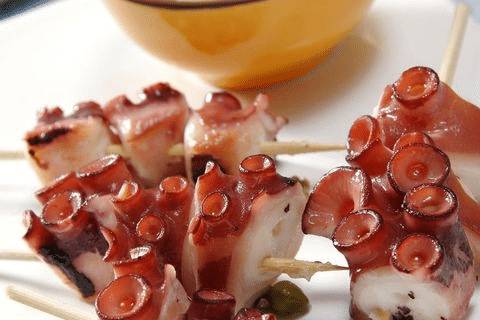 Brocheta de pulpo