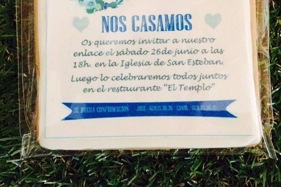 Invitación en galleta