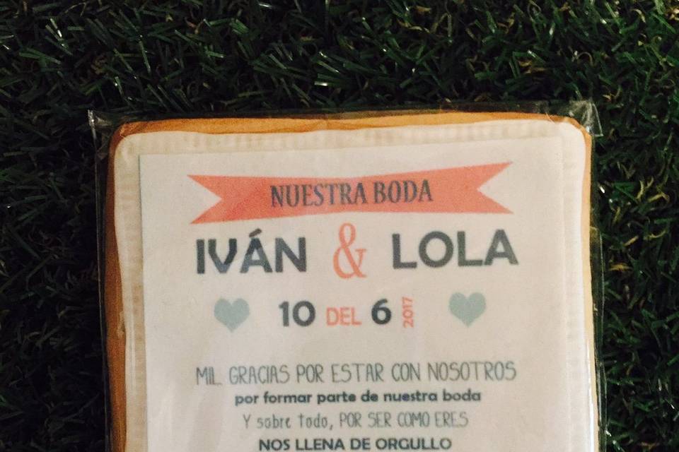 Invitación en galleta