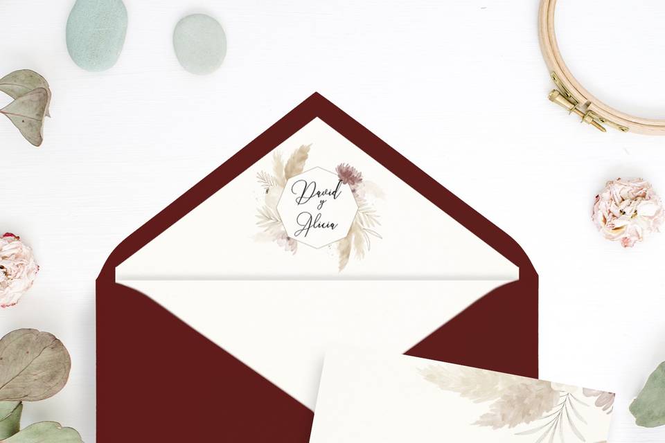 Invitacion boda estilo boho