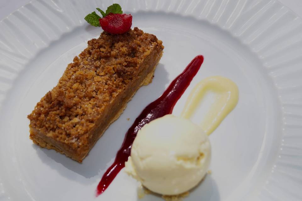 Tartita manzana con helado