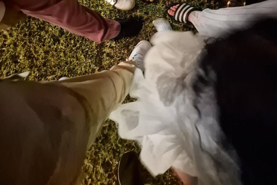 Zapatito blanco/zapatito azul