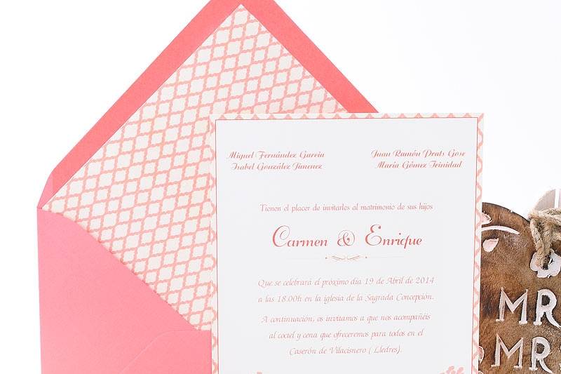 Invitación boda Parma (Rosa)