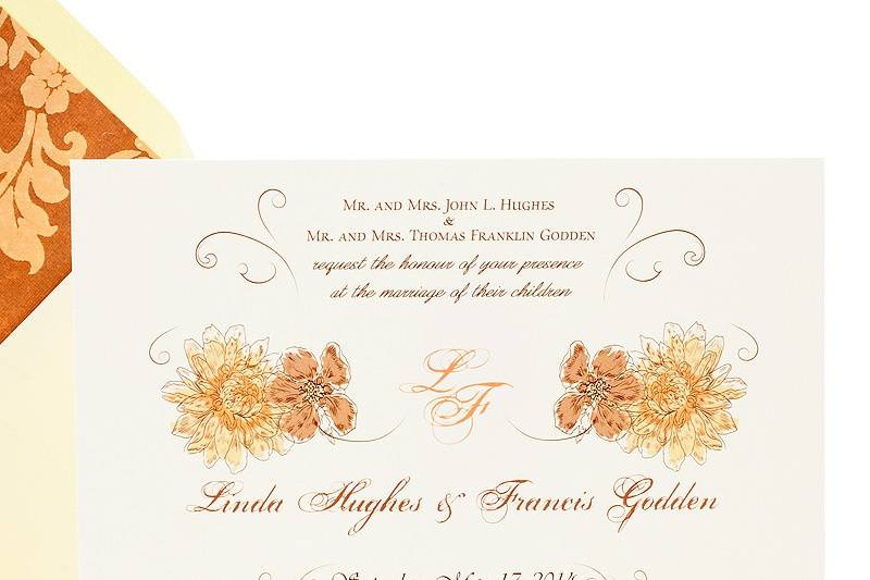 Invitación de boda Damasco