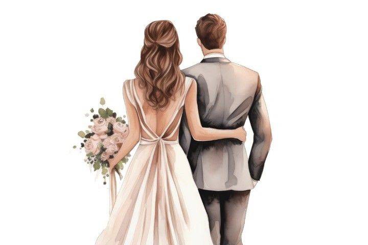 Boda en acuarela