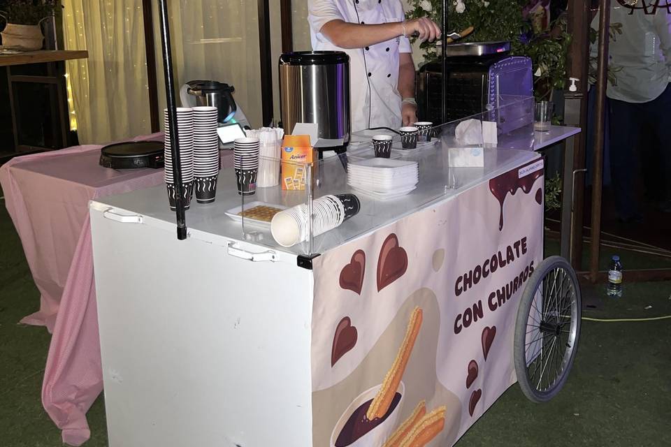 Carrito chocolate con churros