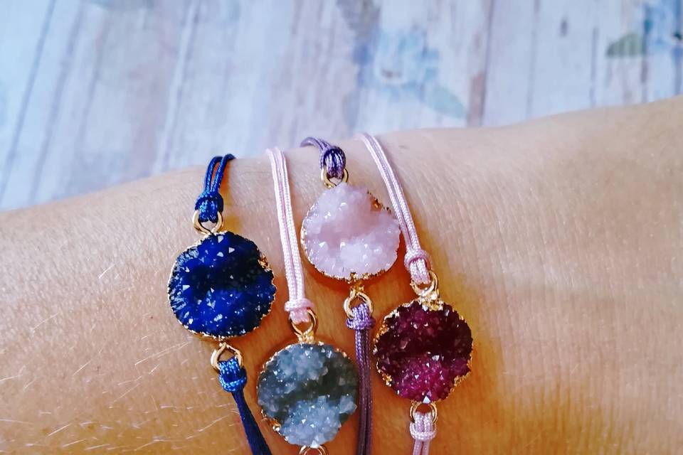 Pulseras faux druzy