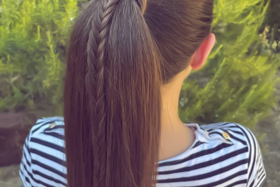 Coleta con trenza de espiga