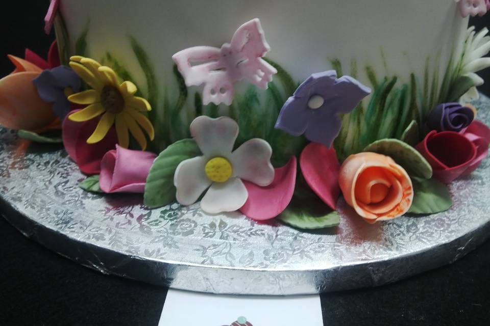 Detalle floral tarta