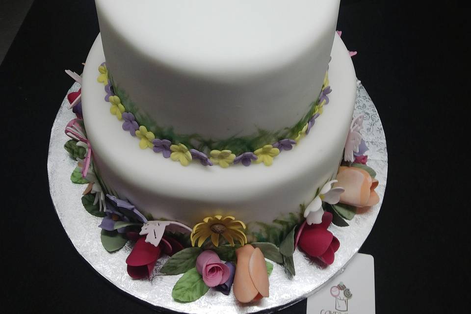 Detalle floral tarta