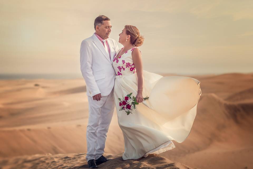 Postboda en las dunas