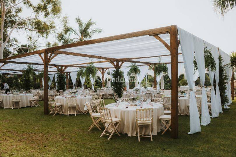 Pérgola y telas