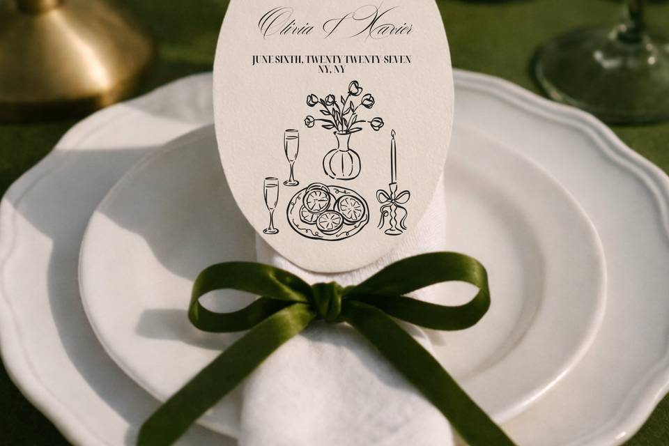 Menú de Boda - Ovalado