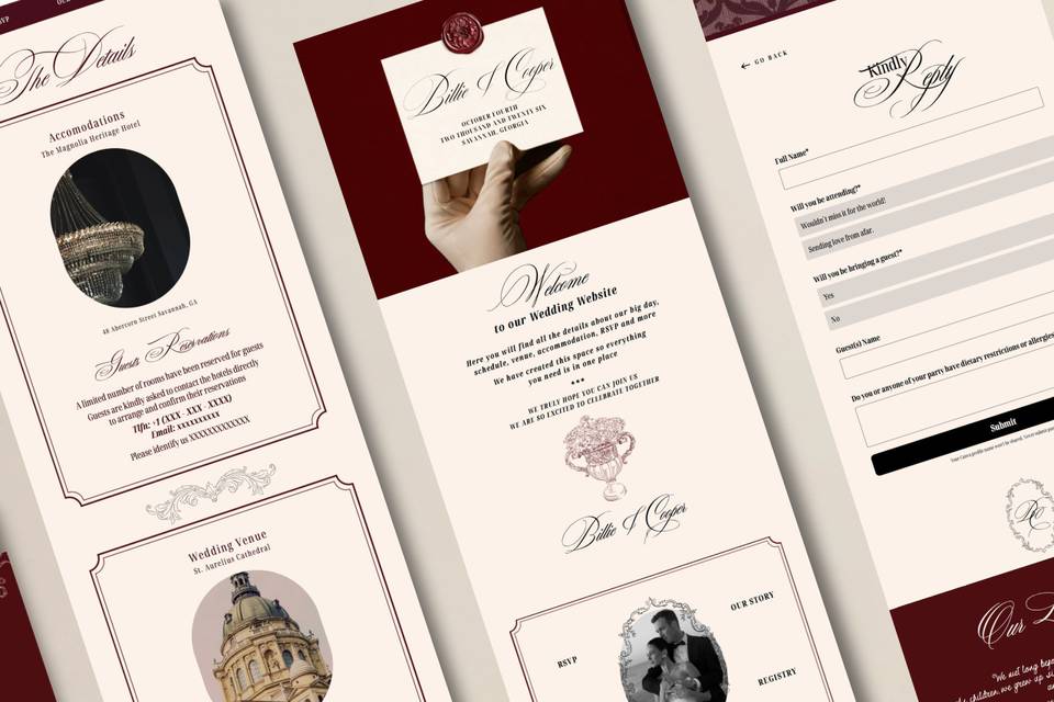 Website de Boda - Burgundy