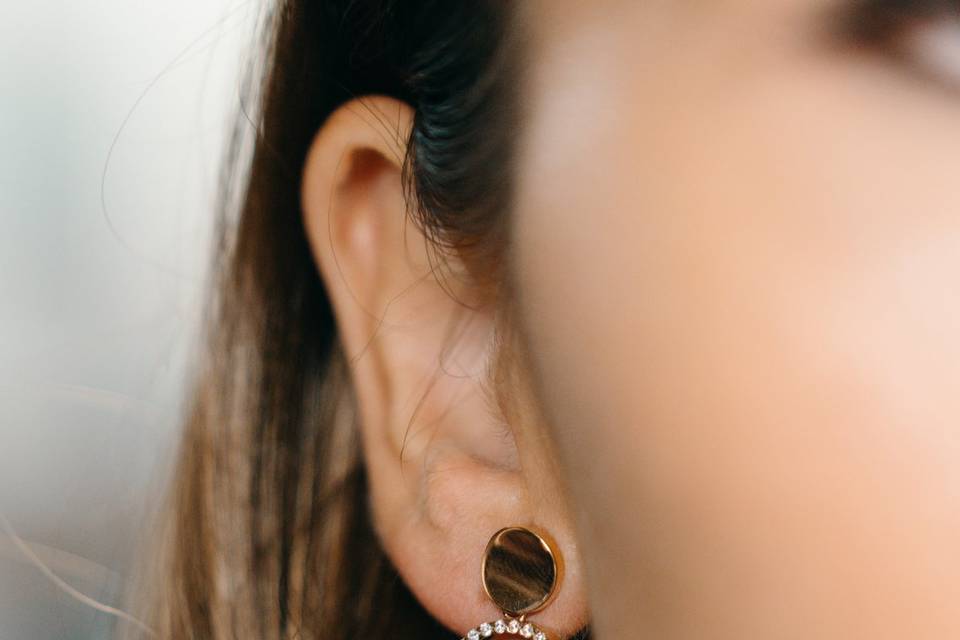 Pendientes oro y diamantes