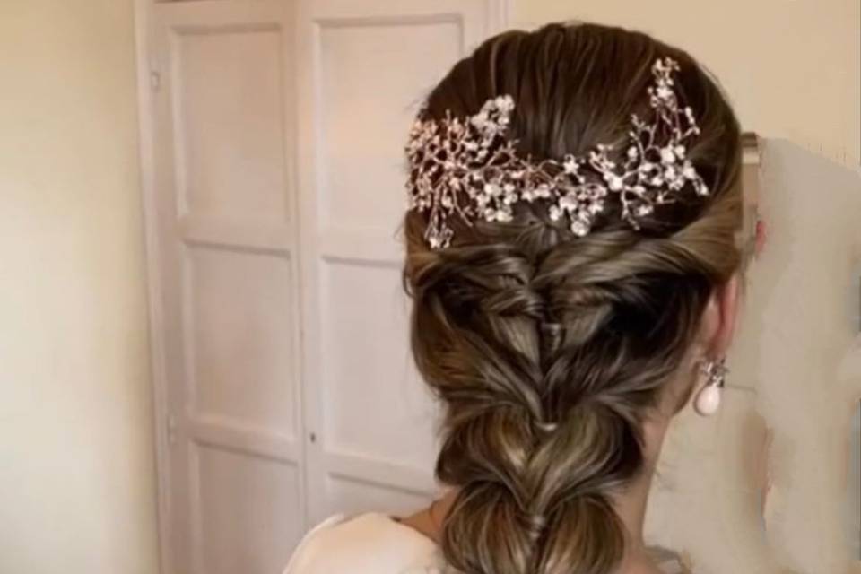 Recogido de trenza de novia