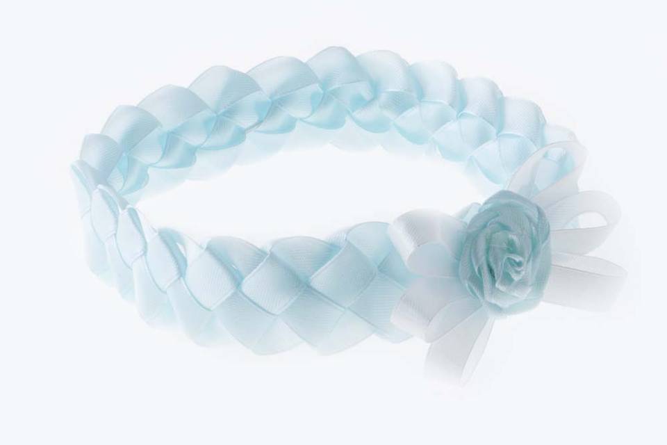 diadema bebe azul y blanca