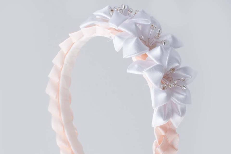 Diadema rosa y gris