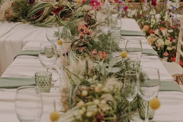 Decoración mesa boda