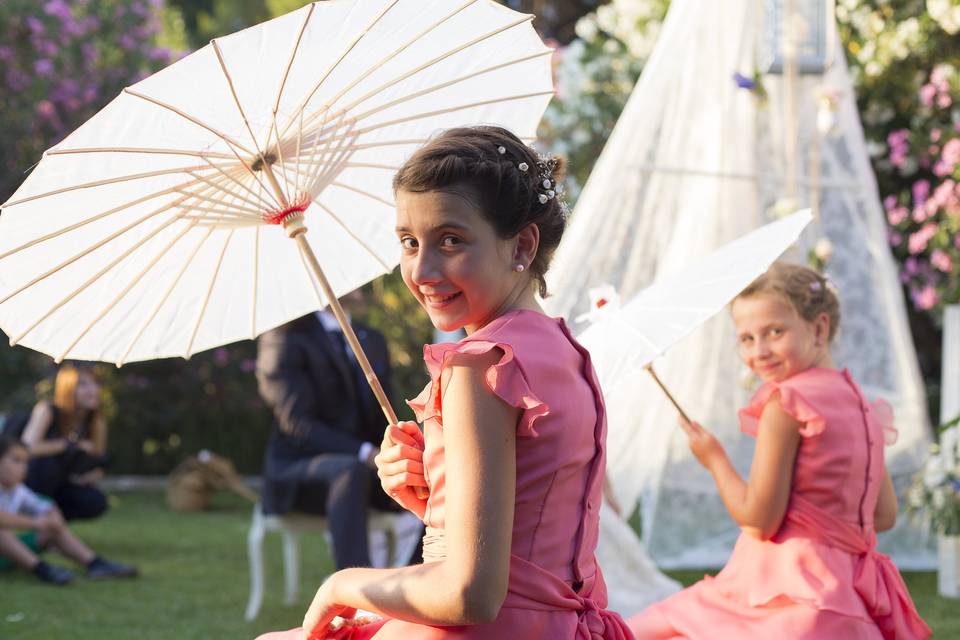 Las peques de la boda.