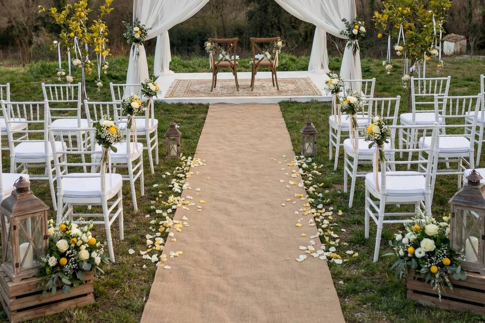 Boda novios en el exterior