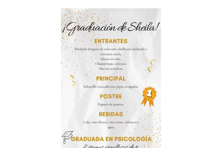 Menú Graduación