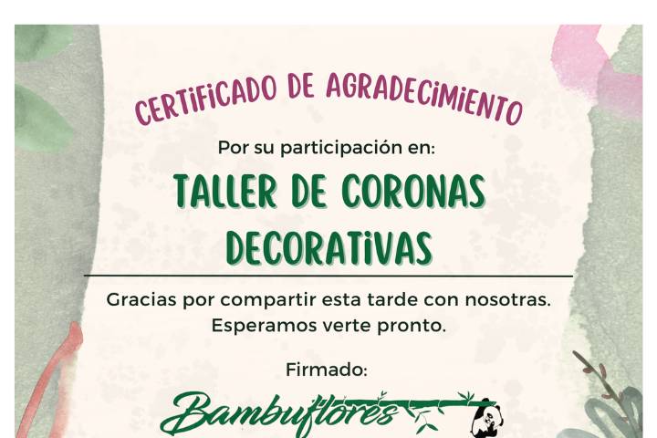 Certificado taller