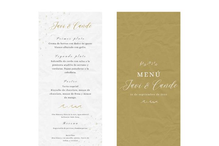 Menú Boda