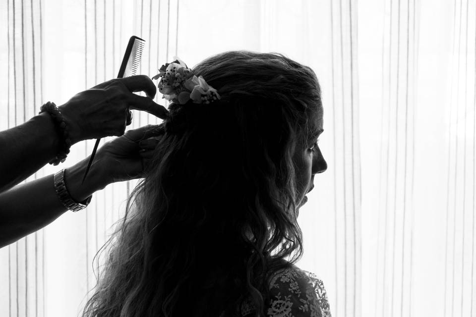 Flores en el pelo