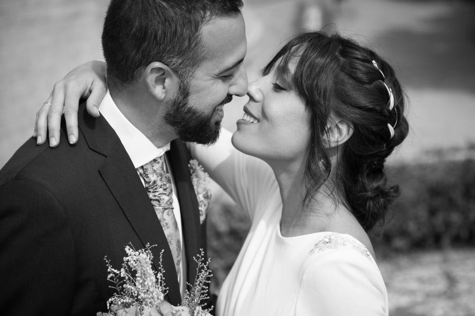 Pareja en la postboda