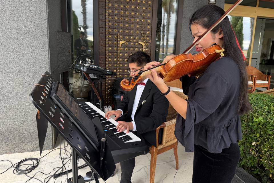 Violín y piano cóctel