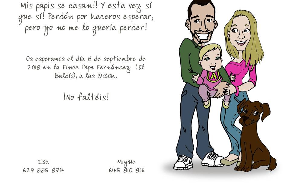 Invitación con caricatura