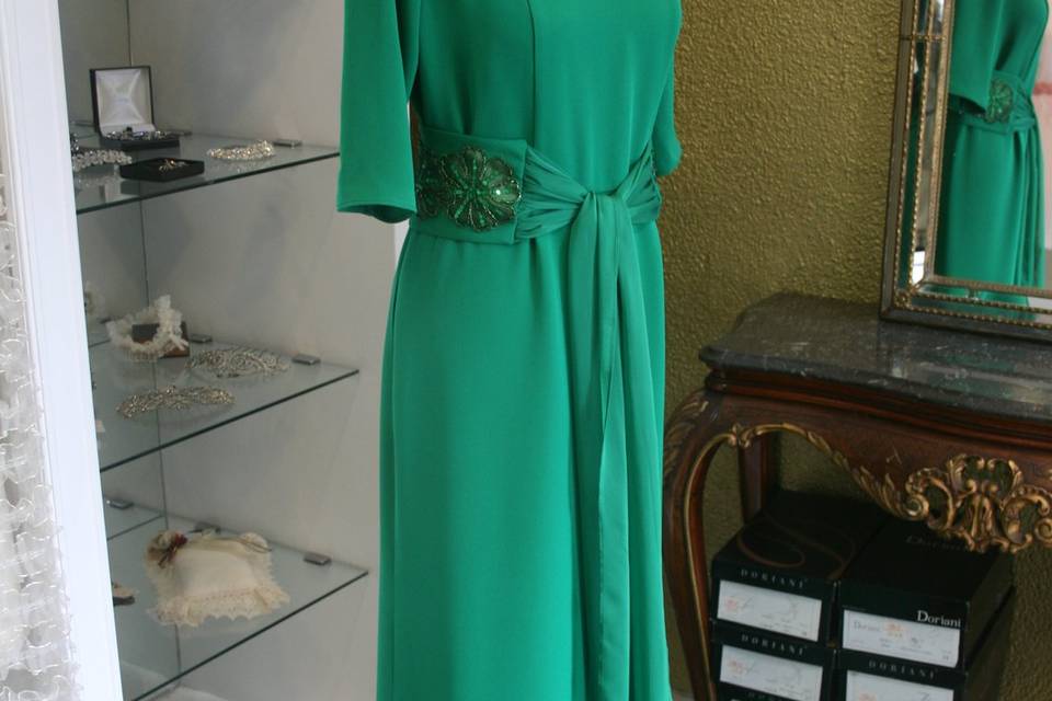 Vestido crep de seda