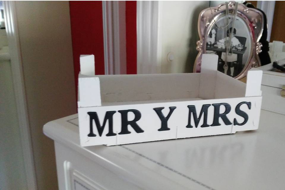 Caja de madera Mr and Mrs