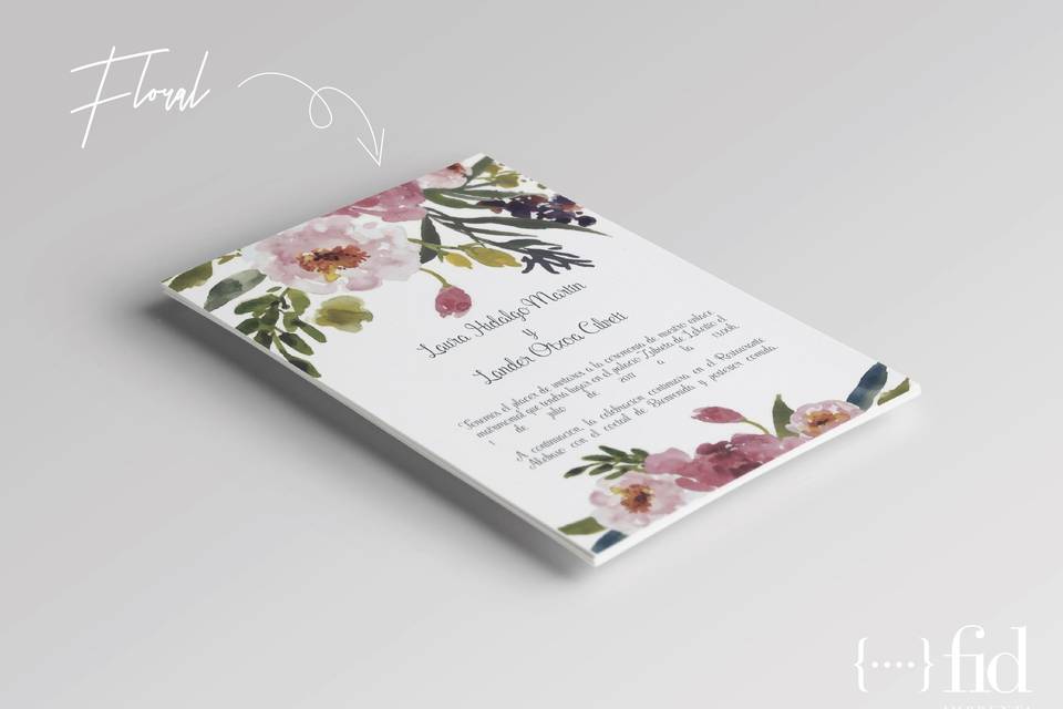 Invitación Boda Floral