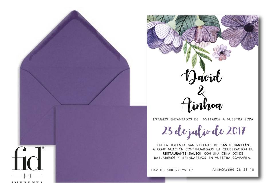 Invitación de boda Floral