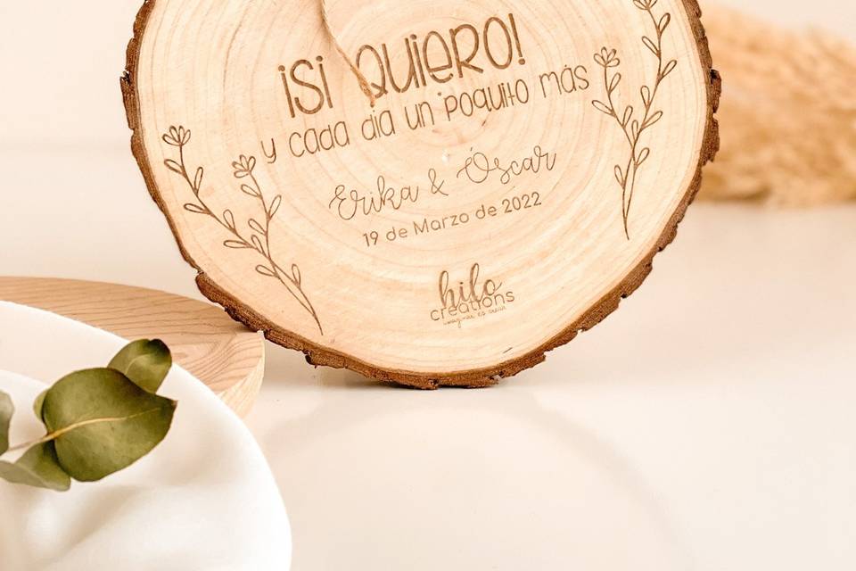 Detalle para invitados en madera