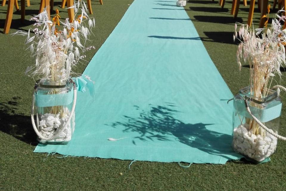 Alfombra en verde agua