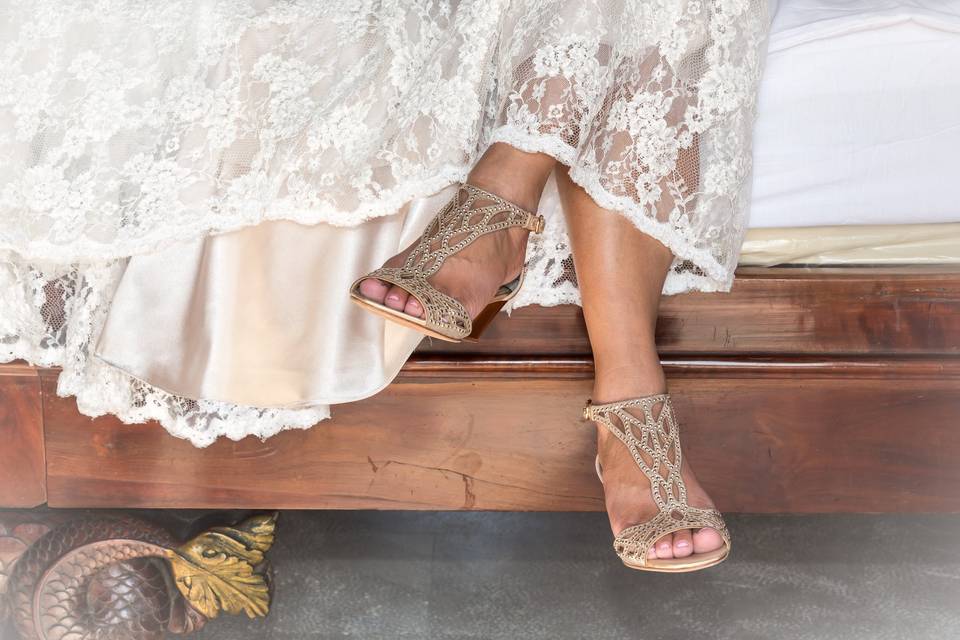 Zapatos novia, vestido novia
