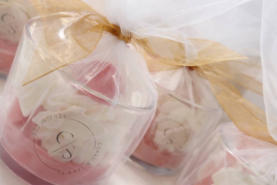 Velas postre boda