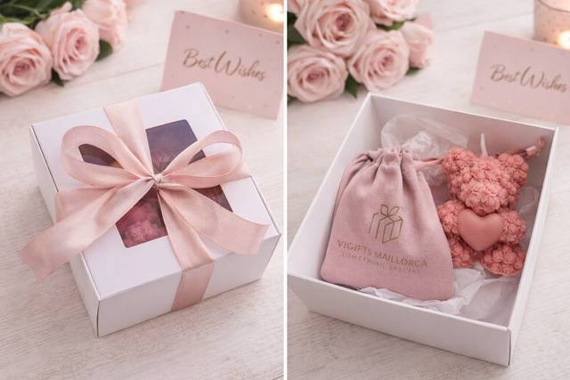 Caja con pulsera y vela