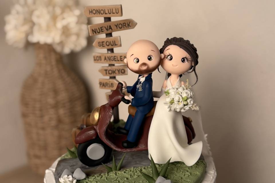 Novios en moto
