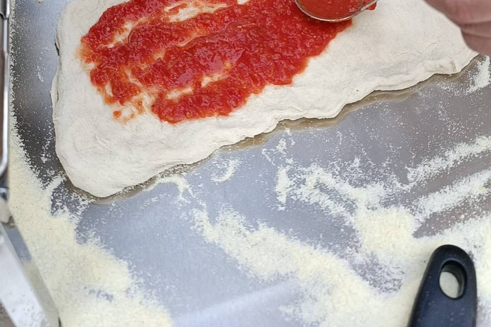 Pizza elaborada al momento