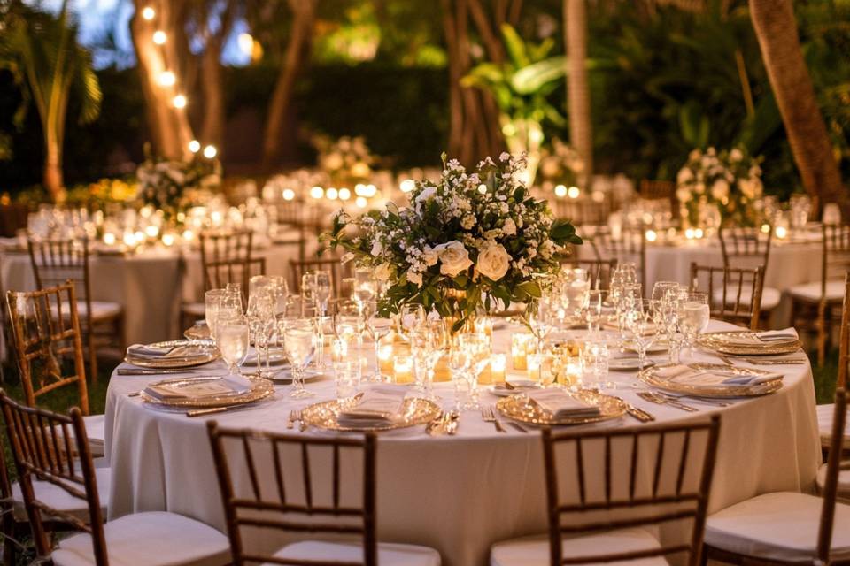 Banquete exterior jardines 150