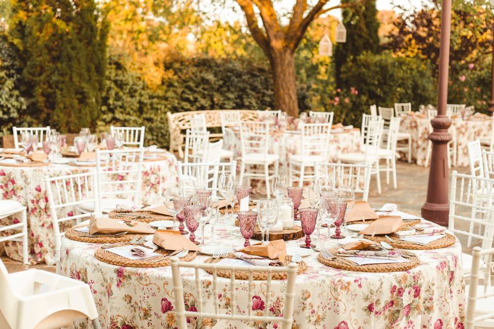 Decoración del banquete en la finca