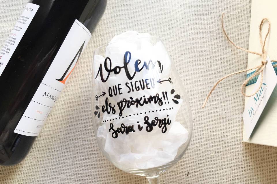 Copa de vino personalizada